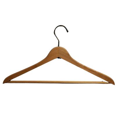 100 Cabides Madeira Natural Gancho Latão